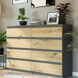 Kommode, Sideboard, Kommode mit Schubladen und optional Türen, Robuste laminierte Holzplatten mit PVC-Kanten