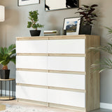 Kommode, Sideboard, Kommode mit Schubladen und optional Türen, Robuste laminierte Holzplatten mit PVC-Kanten