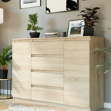 Kommode, Sideboard, Kommode mit Schubladen und optional Türen, Robuste laminierte Holzplatten mit PVC-Kanten