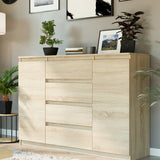 Kommode, Sideboard, Kommode mit Schubladen und optional Türen, Robuste laminierte Holzplatten mit PVC-Kanten