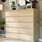 Kommode, Sideboard, Kommode mit Schubladen und optional Türen, Robuste laminierte Holzplatten mit PVC-Kanten