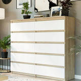 Kommode, Sideboard, Kommode mit Schubladen und optional Türen, Robuste laminierte Holzplatten mit PVC-Kanten