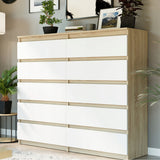 Kommode, Sideboard, Kommode mit Schubladen und optional Türen, Robuste laminierte Holzplatten mit PVC-Kanten