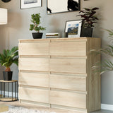 Kommode, Sideboard, Kommode mit Schubladen und optional Türen, Robuste laminierte Holzplatten mit PVC-Kanten