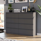 Kommode, Sideboard, Kommode mit Schubladen und optional Türen, Robuste laminierte Holzplatten mit PVC-Kanten