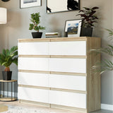 Kommode, Sideboard, Kommode mit Schubladen und optional Türen, Robuste laminierte Holzplatten mit PVC-Kanten