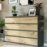 Kommode, Sideboard, Kommode mit Schubladen und optional Türen, Robuste laminierte Holzplatten mit PVC-Kanten