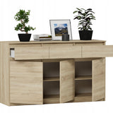 Kommode, Sideboard, Kommode mit Schubladen und optional Türen, Robuste laminierte Holzplatten mit PVC-Kanten