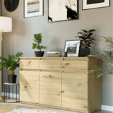 Kommode, Sideboard, Kommode mit Schubladen und optional Türen, Robuste laminierte Holzplatten mit PVC-Kanten