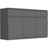 Kommode, Sideboard, Kommode mit Schubladen und optional Türen, Robuste laminierte Holzplatten mit PVC-Kanten