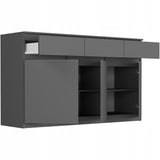 Kommode, Sideboard, Kommode mit Schubladen und optional Türen, Robuste laminierte Holzplatten mit PVC-Kanten