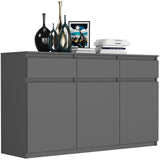 Kommode, Sideboard, Kommode mit Schubladen und optional Türen, Robuste laminierte Holzplatten mit PVC-Kanten