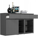 Kommode, Sideboard, Kommode mit Schubladen und optional Türen, Robuste laminierte Holzplatten mit PVC-Kanten