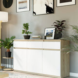 Kommode, Sideboard, Kommode mit Schubladen und optional Türen, Robuste laminierte Holzplatten mit PVC-Kanten