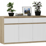 Kommode, Sideboard, Kommode mit Schubladen und optional Türen, Robuste laminierte Holzplatten mit PVC-Kanten