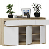 Kommode, Sideboard, Kommode mit Schubladen und optional Türen, Robuste laminierte Holzplatten mit PVC-Kanten