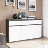 Kommode, Sideboard, Kommode mit Schubladen und optional Türen, Robuste laminierte Holzplatten mit PVC-Kanten