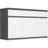 Kommode, Sideboard, Kommode mit Schubladen und optional Türen, Robuste laminierte Holzplatten mit PVC-Kanten