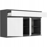 Kommode, Sideboard, Kommode mit Schubladen und optional Türen, Robuste laminierte Holzplatten mit PVC-Kanten