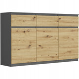 Kommode, Sideboard, Kommode mit Schubladen und optional Türen, Robuste laminierte Holzplatten mit PVC-Kanten