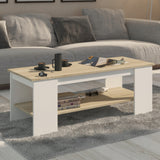 Couchtisch, Wohnzimmertisch, Couchtisch mit Stauraum | Funktional mit Regal | 120x50x45 cm (BxTxH)