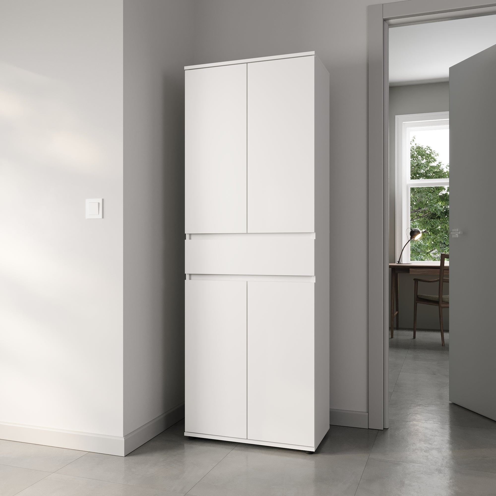 Schrank 60 cm breit mit 4 Türen & Schublade
