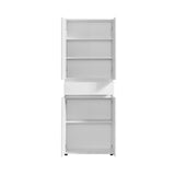 Schrank 60 cm breit mit 4 Türen & Schublade | Vielseitiger Aufbewahrungsschrank Mehrzweckschrank mit 3 Einlegeböden | Schmaler Schrank für Haushalt, Büro, Flur, Schlafzimmer | 64x34x180 cm (BxTxH) | Weiß