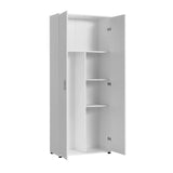 Mehrzweckschrank 75 cm breit mit Türen & Einlegeböden | Vielseitiger Haushaltsschrank für Vorräte, Putzmittel, Akten | Universalschrank für Haushalt, Flur, Büro, Keller | 75x35x184 cm (BxTxH) | Weiß