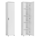 Schmaler Mehrzweckschrank 40 cm breit mit 1 Tür & 4 Einlegeböden | Universalschrank Haushaltsschrank für Haushalt, Flur, Büro oder Schlafzimmer | 40x35x184 cm (BxTxH)