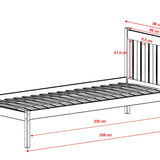 Kinderbett 90x200 mit Lattenrost und optionaler Matratze, Massivholz weiß, Einzelbett für Kinder & Jugendliche, modernes Design