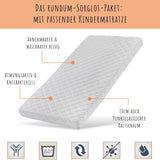 Kinderbett 90x200 mit Lattenrost und optionaler Matratze, Massivholz weiß, Einzelbett für Kinder & Jugendliche, modernes Design