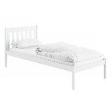 Kinderbett 90x200 mit Lattenrost und optionaler Matratze, Massivholz weiß, Einzelbett für Kinder & Jugendliche, modernes Design