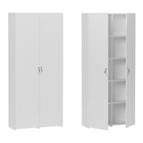 Regal mit Tür, Bücherregal, Holzregal | Platzsparend & geräumig für Büro, Flur, Arbeitszimmer | 80x30x180 cm (BxTxH)