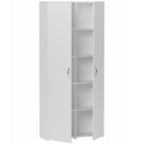 Regal mit Tür, Bücherregal, Holzregal | Platzsparend & geräumig für Büro, Flur, Arbeitszimmer | 80x30x180 cm (BxTxH)