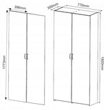 Regal mit Tür, Bücherregal, Holzregal | Platzsparend & geräumig für Büro, Flur, Arbeitszimmer | 80x30x180 cm (BxTxH)