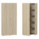 Regal mit Tür, Bücherregal, Holzregal | Platzsparend & geräumig für Büro, Flur, Arbeitszimmer | 80x30x180 cm (BxTxH)