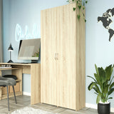 Regal mit Tür, Bücherregal, Holzregal | Platzsparend & geräumig für Büro, Flur, Arbeitszimmer | 80x30x180 cm (BxTxH)