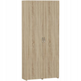 Regal mit Tür, Bücherregal, Holzregal | Platzsparend & geräumig für Büro, Flur, Arbeitszimmer | 80x30x180 cm (BxTxH)