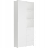 Regal mit Tür, Bücherregal, Holzregal | Platzsparend & geräumig für Büro, Flur, Arbeitszimmer | 80x30x180 cm (BxTxH)