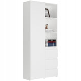 Regal mit Tür, Bücherregal, Holzregal | Platzsparend & geräumig für Büro, Flur, Arbeitszimmer | 80x30x180 cm (BxTxH)