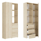 Regal mit Tür, Bücherregal, Holzregal | Platzsparend & geräumig für Büro, Flur, Arbeitszimmer | 80x30x180 cm (BxTxH)