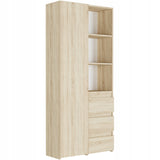 Regal mit Tür, Bücherregal, Holzregal | Platzsparend & geräumig für Büro, Flur, Arbeitszimmer | 80x30x180 cm (BxTxH)