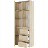 Regal mit Tür, Bücherregal, Holzregal | Platzsparend & geräumig für Büro, Flur, Arbeitszimmer | 80x30x180 cm (BxTxH)