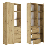 Regal mit Tür, Bücherregal, Holzregal | Platzsparend & geräumig für Büro, Flur, Arbeitszimmer | 80x30x180 cm (BxTxH)