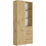 Regal mit Tür, Bücherregal, Holzregal | Platzsparend & geräumig für Büro, Flur, Arbeitszimmer | 80x30x180 cm (BxTxH)