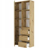 Regal mit Tür, Bücherregal, Holzregal | Platzsparend & geräumig für Büro, Flur, Arbeitszimmer | 80x30x180 cm (BxTxH)