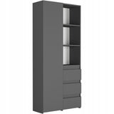 Regal mit Tür, Bücherregal, Holzregal | Platzsparend & geräumig für Büro, Flur, Arbeitszimmer | 80x30x180 cm (BxTxH)