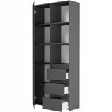 Regal mit Tür, Bücherregal, Holzregal | Platzsparend & geräumig für Büro, Flur, Arbeitszimmer | 80x30x180 cm (BxTxH)