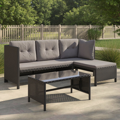 Gartenmöbel Set Lounge Möbel Outdoor Gartenlounge Outdoor-Sofa Polyrattan | Mit Couchtisch & gemütlichen Polstern | Für Terrasse, Balkon oder Garten | 180x120x72 cm (BxTxH)