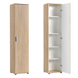 Schmaler Mehrzweckschrank 40 cm breit mit 1 Tür & 4 Einlegeböden | Universalschrank Haushaltsschrank für Haushalt, Flur, Büro oder Schlafzimmer | 40x35x184 cm (BxTxH)